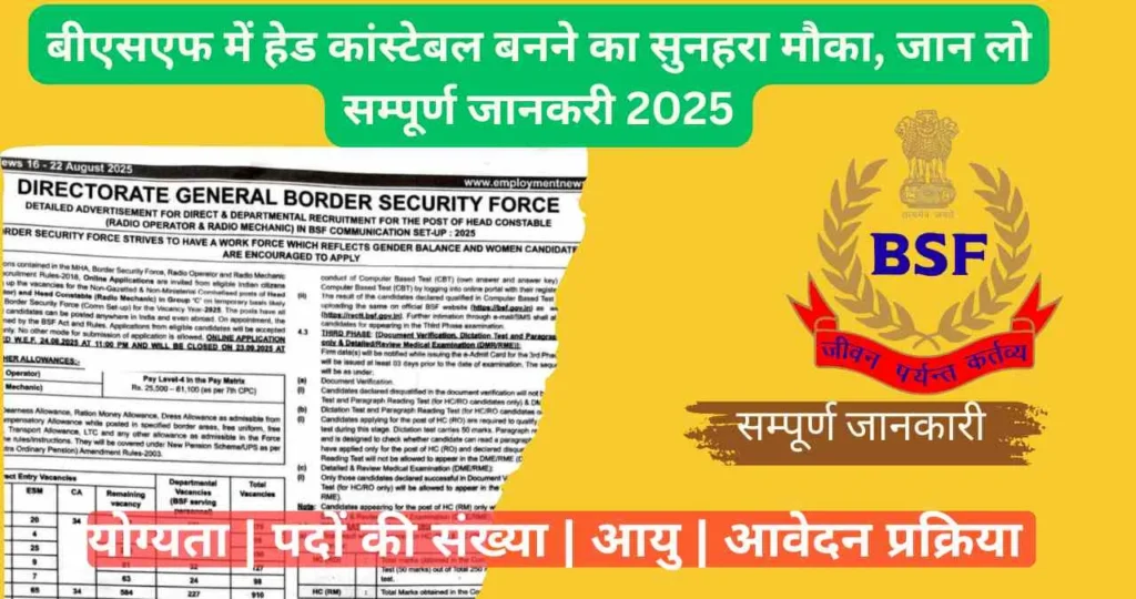 BSF HC RO RM Recruitment 2025
