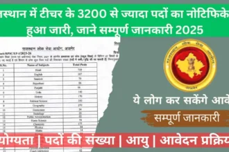 RPSC 1st Grade Teacher Recruitment 2025