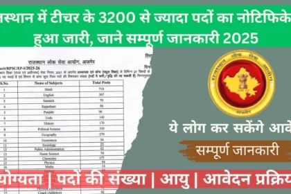 RPSC 1st Grade Teacher Recruitment 2025