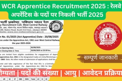 RRB WCR Apprentice Recruitment 2025