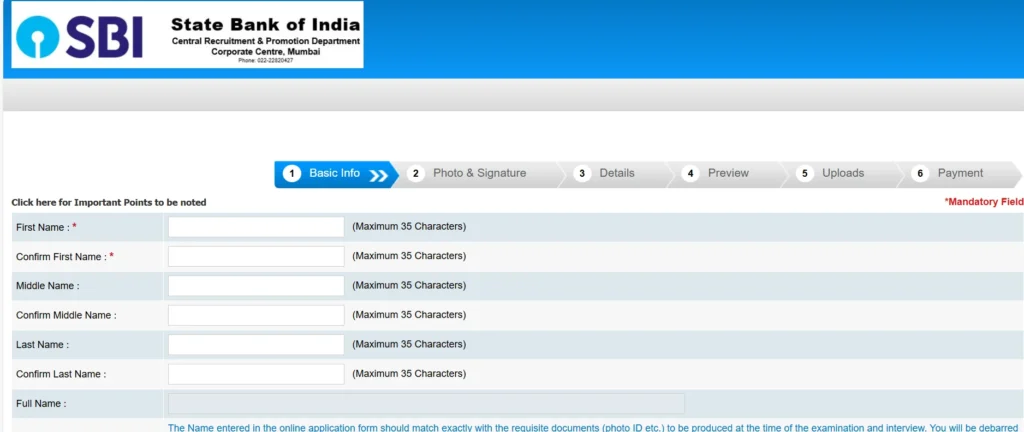 SBI Clerk Registration Form 2025